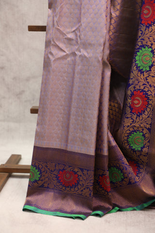 Two Tone Purple Gadwal Silk Saree - SRTTPGSS358