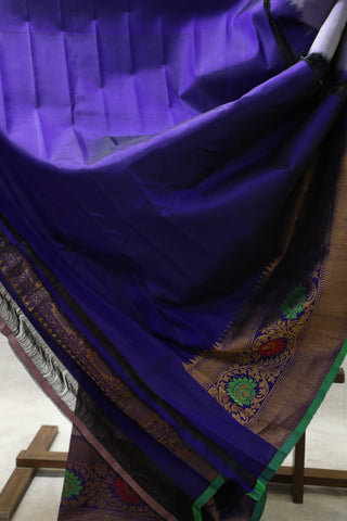 Two Tone Purple Gadwal Silk Saree - SRTTPGSS358