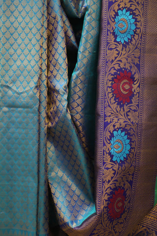 Two Tone Blue Gadwal Silk Saree - SRTTBGSS360