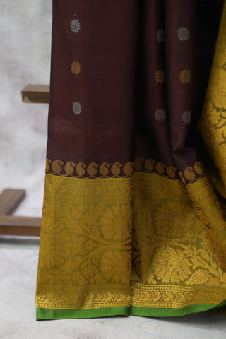 Wine Gadwal Silk Saree - SRWGSS401