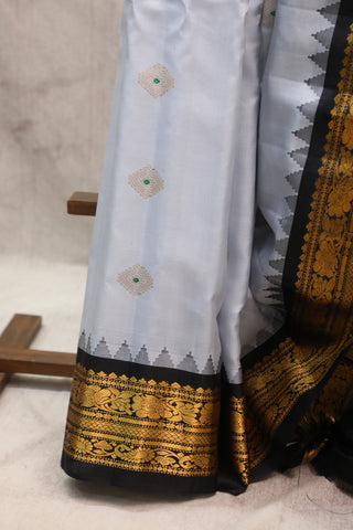 Grey Gadwal Silk Saree - SRGGSS365