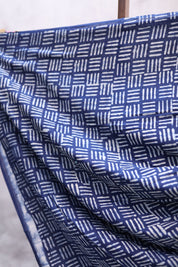 Indigo HBP Cotton Saree With Beads-SRICS195