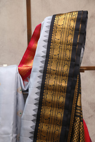 Grey Gadwal Silk Saree - SRGGSS365