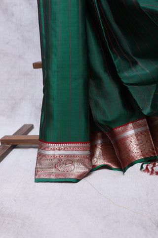 Dark Green  Kanjeevaram Silk Saree-SRDGKSS392