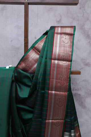 Dark Green  Kanjeevaram Silk Saree-SRDGKSS392