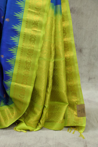 Blue Gadwal Silk Saree - SRBGSS368