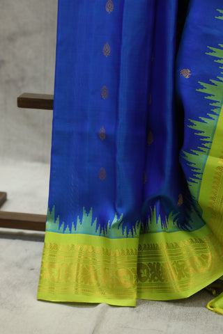 Blue Gadwal Silk Saree - SRBGSS368