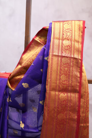 Violet Chanderi Tissue Silk Saree-SRVTSS76