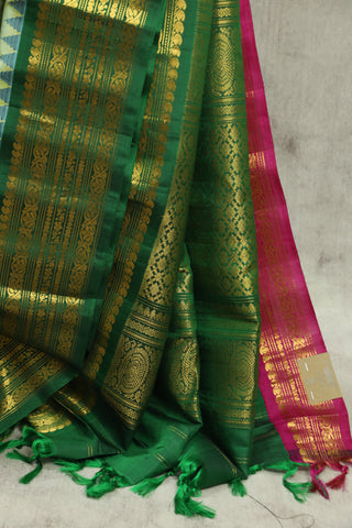 Pastel Green Gadwal Silk Saree - SRPGGSS373