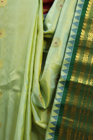 Pastel Green Gadwal Silk Saree - SRPGGSS373