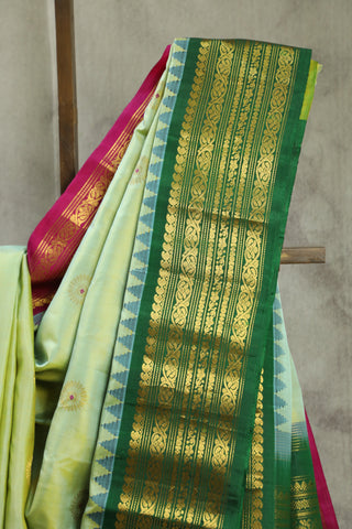 Pastel Green Gadwal Silk Saree - SRPGGSS373