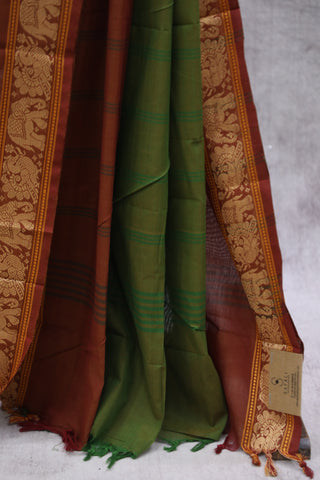 Mehendi Green Kanchi Cotton Saree-SRSKCS213EX