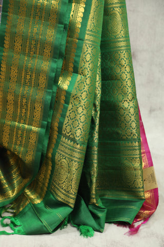 Peach Gadwal Silk Saree - SRPGSS366