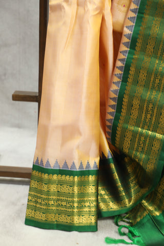 Peach Gadwal Silk Saree - SRPGSS366