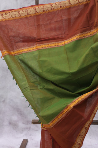 Mehendi Green Kanchi Cotton Saree-SRSKCS213EX