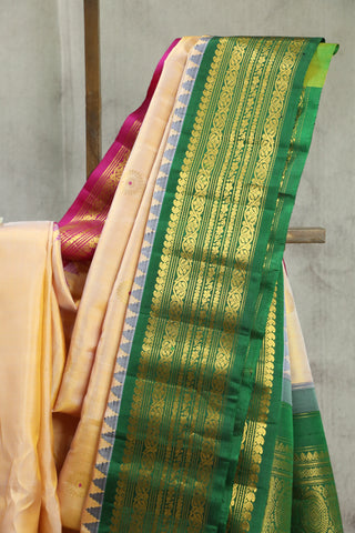 Peach Gadwal Silk Saree - SRPGSS366