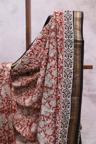 Red HBP Cotton Silk Chanderi Saree - SRRCSCS637