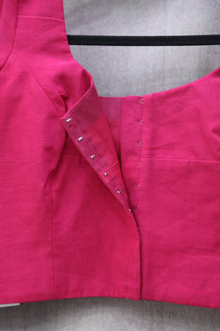 Pink Cotton Round-Neck Blouse-SRPCRNB32