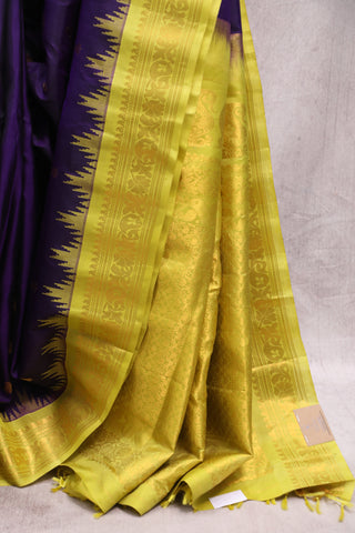 Purple Gadwal Silk Saree - SRPGSS356