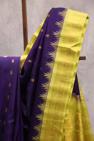 Purple Gadwal Silk Saree - SRPGSS356