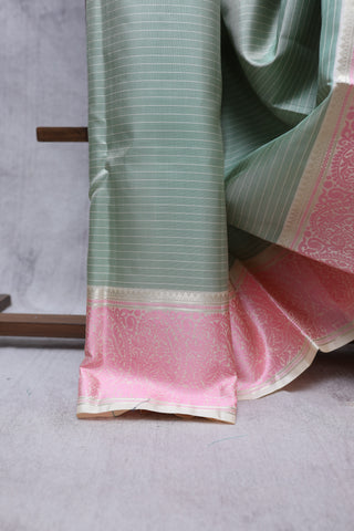 Pista Green Kanjeevaram Silk Saree-SRPGKSS341