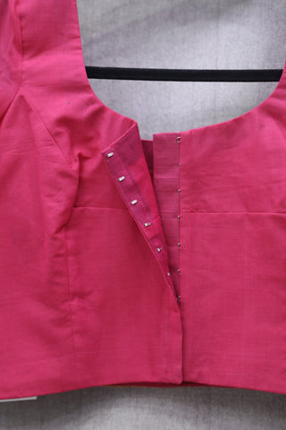 Pink Cotton Round-Neck Blouse-SRPCRNB21