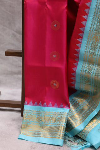 Pink Gadwal Silk Saree - SRPGSS357