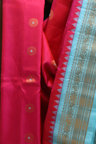 Pink Gadwal Silk Saree - SRPGSS357