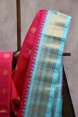 Pink Gadwal Silk Saree - SRPGSS357