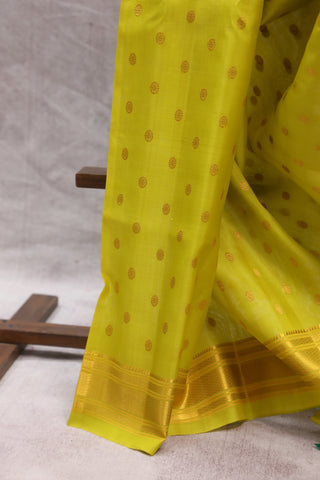 Lime Green Gadwal Silk Saree - SRLGGSS383