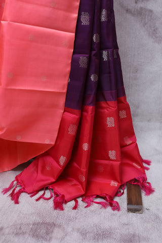 Peach Kanjeevaram Silk Saree-SRPKSS343