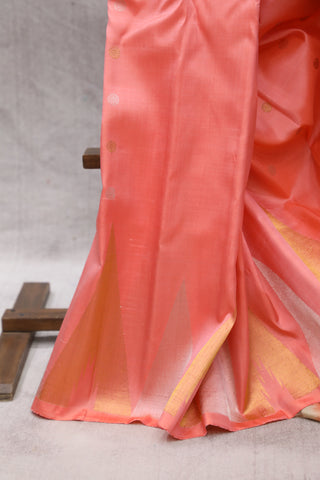 Peach Gadwal Silk Saree - SRPGSS379