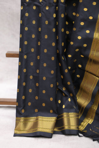 Black Gadwal Silk Saree - SRBGSS392