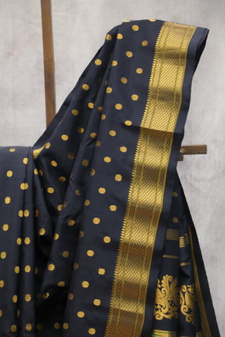 Black Gadwal Silk Saree - SRBGSS392