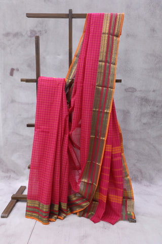 Rani Pink Kanchi Cotton Saree-SRSKCS225EX