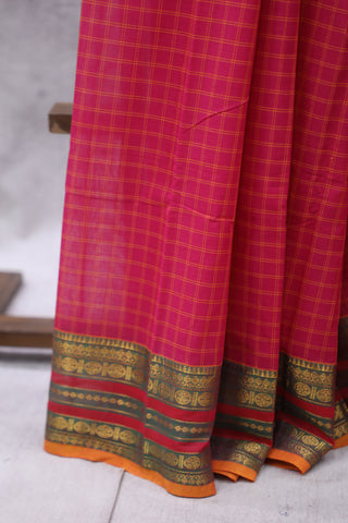 Rani Pink Kanchi Cotton Saree-SRSKCS225EX