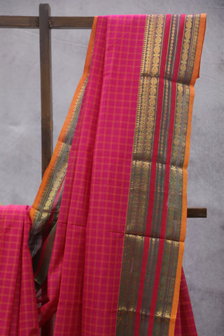 Rani Pink Kanchi Cotton Saree-SRSKCS225EX