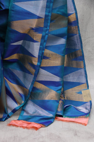 Blue Gadwal Silk Saree - SRBGSS380