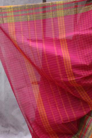 Rani Pink Kanchi Cotton Saree-SRSKCS225EX