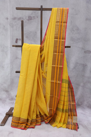 Yellow Kanchi Cotton Saree-SRSKCS226EX