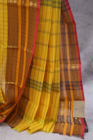 Yellow Kanchi Cotton Saree-SRSKCS226EX