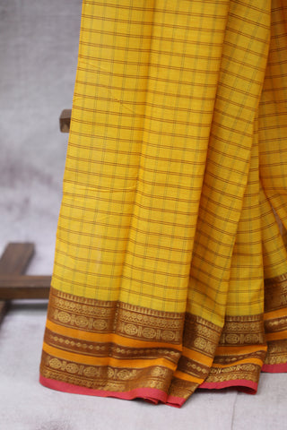 Yellow Kanchi Cotton Saree-SRSKCS226EX