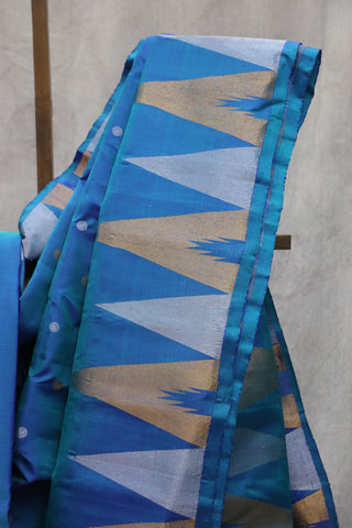 Blue Gadwal Silk Saree - SRBGSS380