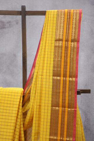 Yellow Kanchi Cotton Saree-SRSKCS226EX