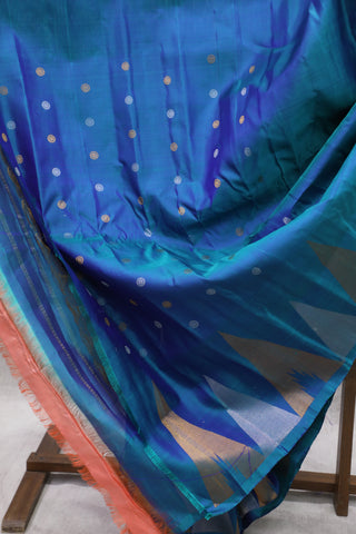 Blue Gadwal Silk Saree - SRBGSS380