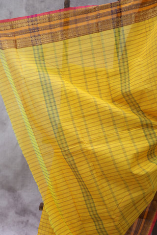 Yellow Kanchi Cotton Saree-SRSKCS226EX