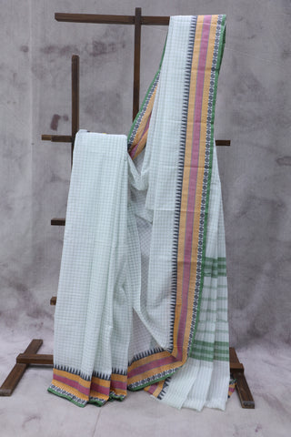 White Kanchi Cotton Saree-SRSKCS229EX