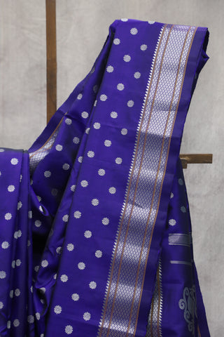 Dark Blue Gadwal Silk Saree - SRBGSS388