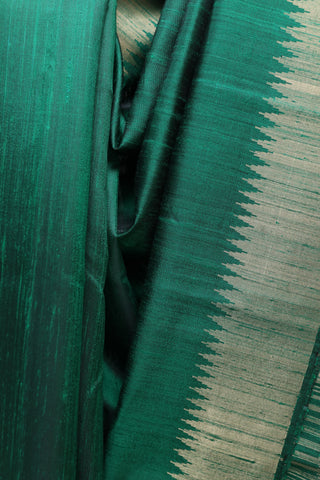 Green Raw Silk Saree - SRGRSS266