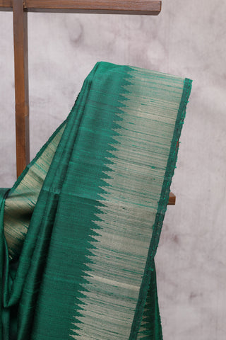 Green Raw Silk Saree - SRGRSS266